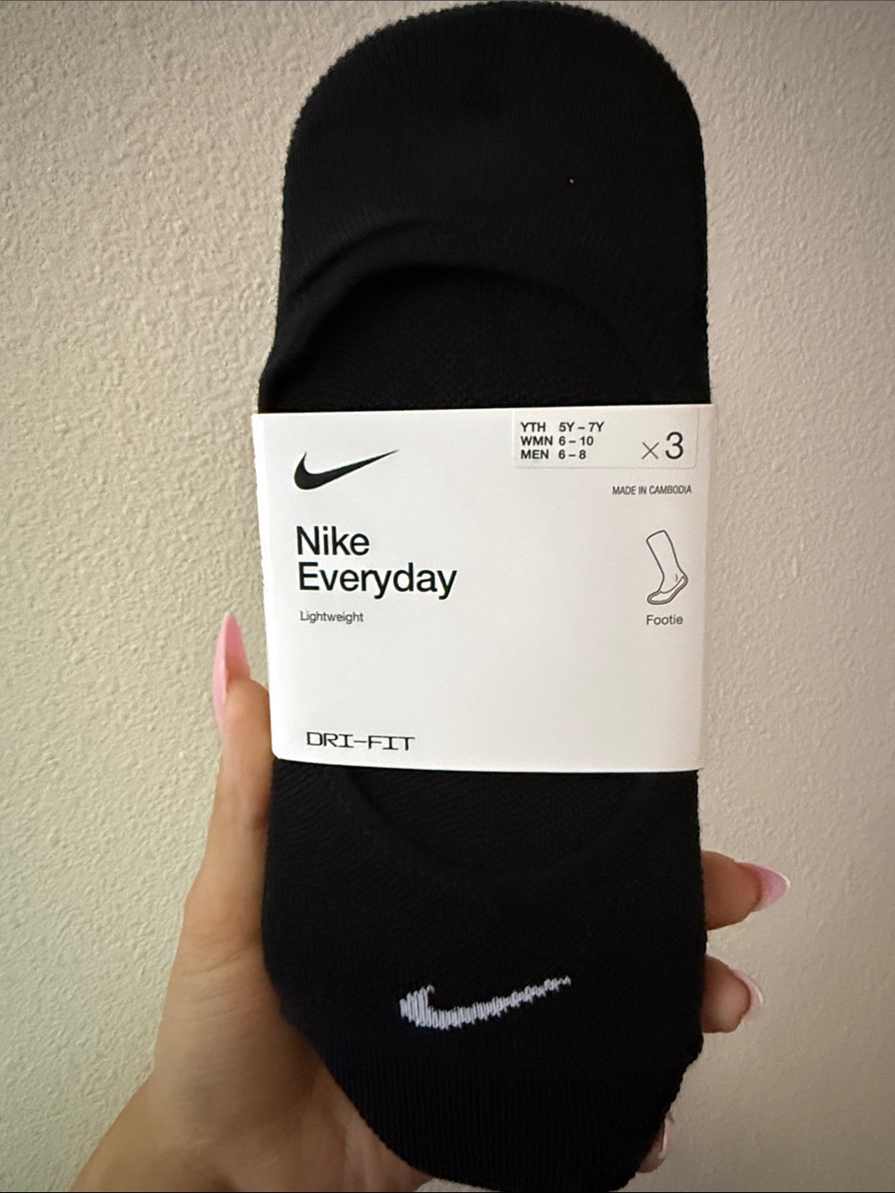 Nike Black No-Show Dri-FIT Footie Socks (3 Pack)